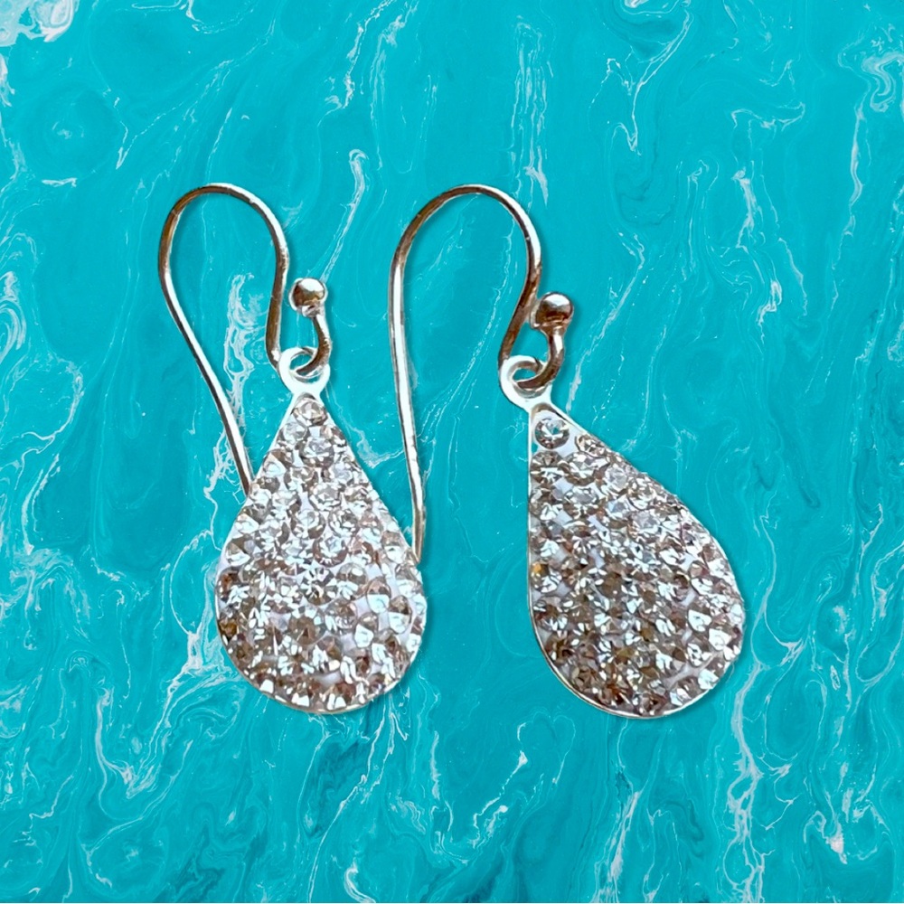 Genuine Crystal Sterling Silver earrings NWT